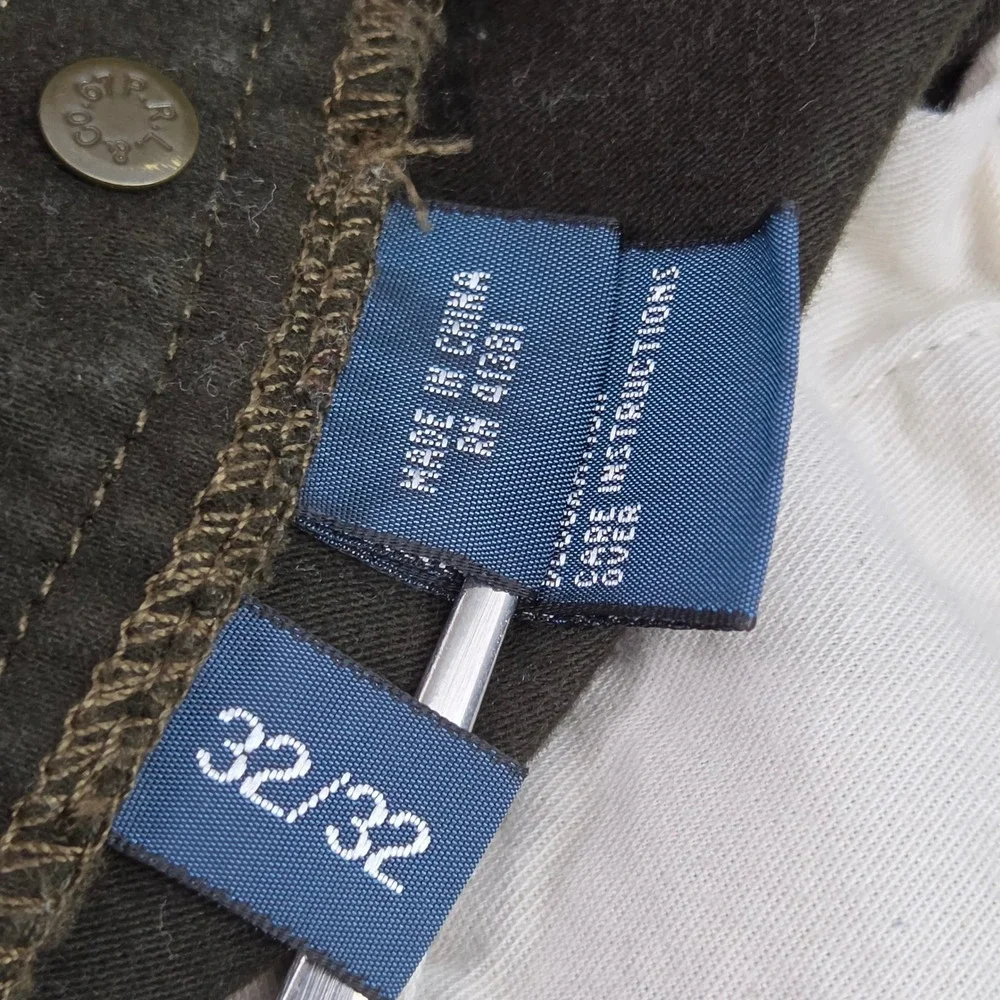 Vintage Polo Ralph Lauren Pants 32x32 Olive Green Sueded Cotton Straight Leg 90s